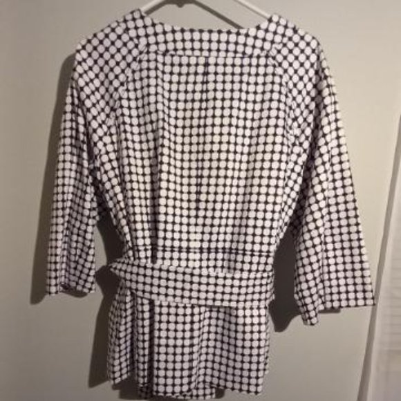 Covington Black & White Tie Belt Blazer Jacket - Picture 4 of 5